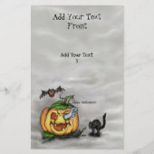 Prospectus 14 Cm X 21,6 Cm Fantôme, Chat, Chat et Citrouille, Bonne Halloween (Devant)