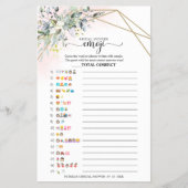 Prospectus 14 Cm X 21,6 Cm Fête des mariées géométrique verte Emoji Pictionar (Devant)