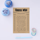 Prospectus 14 Cm X 21,6 Cm Fête des mariées Jeu Devinez Qui Carte (Simple)