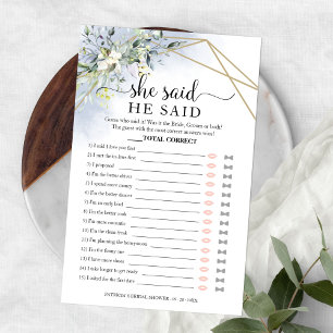 Prospectus 14 Cm X 21,6 Cm Fête des mariées Verte Il A Dit Qu'Elle A Dit Game