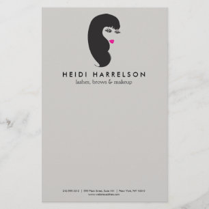 Prospectus 14 Cm X 21,6 Cm Fille avec des cils sur Lt Grey Beauté Flyer
