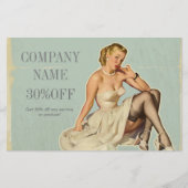 Prospectus 14 Cm X 21,6 Cm Fille de mode rétro coiffeuse maquilleuse (Devant)