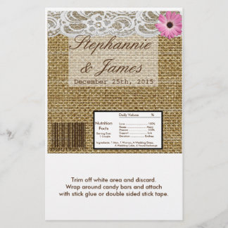 Prospectus 14 Cm X 21,6 Cm Fleur de dentelle Burlap de Hershey's Large Bar Wr