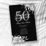 Prospectus 14 Cm X 21,6 Cm Floral 50th Birthday Programme Argent Noir avec me<br><div class="desc">Design élégant "Programme de fête d'anniversaire" avec arrangement floral en argent avec texte personnalisé.</div>