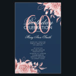 Prospectus 14 Cm X 21,6 Cm Floral 60th Birthday Programme Rose Gold Navy Menu<br><div class="desc">Design élégant "Programme de fête d'anniversaire" avec arrangement floral en or Rose avec texte personnalisé.</div>