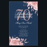 Prospectus 14 Cm X 21,6 Cm Floral 70th Birthday Programme Rose Gold Navy Menu<br><div class="desc">Design élégant "Programme de fête d'anniversaire" avec arrangement floral en or Rose avec texte personnalisé.</div>