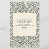 Prospectus 14 Cm X 21,6 Cm Floral Olive Blossoms En Vert et Crème (Dos)