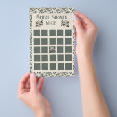 Prospectus 14 Cm X 21,6 Cm Floral Olive Blossoms En Vert et Crème (Poignée)