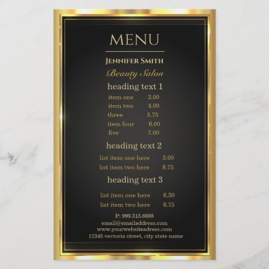 Prospectus 14 Cm X 21,6 Cm Flyer d'artiste en maquillage Black Gold (Devant)