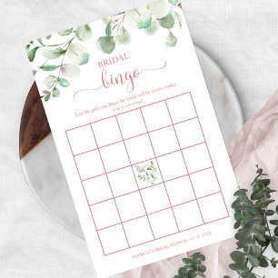 Prospectus 14 Cm X 21,6 Cm Flyer de Bingo pour Baby Shower avec Eucalyptus et