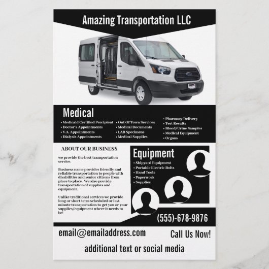 Prospectus 14 Cm X 21,6 Cm Flyer de la société Black Transportation (Devant)