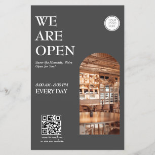 Prospectus 14 Cm X 21,6 Cm Flyer de Prix pour Ouverture Moderne d'Entreprise