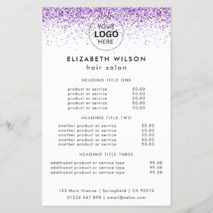 Prospectus 14 Cm X 21,6 Cm Flyer de salon violet scintillant de luxe