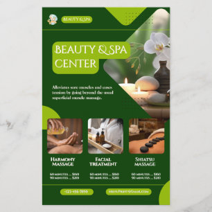 Prospectus 14 Cm X 21,6 Cm Flyer de Spa Beauté – Affiche de Traitement de Mas