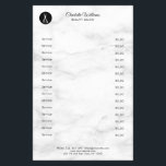 Prospectus 14 Cm X 21,6 Cm Flyer du Marbre<br><div class="desc">Coiffeur moderne Marbre Flyer avec des ciseaux,  noir,  blanc. Ajoutez vos coordonnées au verso.</div>