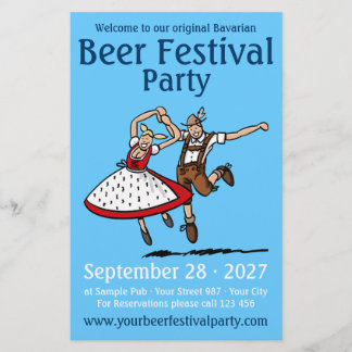 Prospectus 14 Cm X 21,6 Cm Flyer Fête d'Oktoberfest Couple de Danseurs