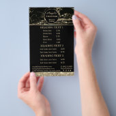 Prospectus 14 Cm X 21,6 Cm Flyer Marbre Or Noir Maquilleuse (Poignée)