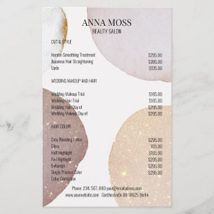 Prospectus 14 Cm X 21,6 Cm Flyer Moderne Paillettes Rosé Or