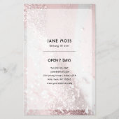 Prospectus 14 Cm X 21,6 Cm Flyer moderne Parties scintillant en argent rose (Dos)