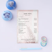Prospectus 14 Cm X 21,6 Cm Flyer moderne Parties scintillant en argent rose (Simple)