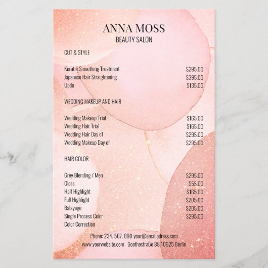 Prospectus 14 Cm X 21,6 Cm Flyer Parties scintillant Or moderne (Devant)