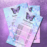 Prospectus 14 Cm X 21,6 Cm flyer salon de beauté papillon lavande<br><div class="desc">prospectus du salon de beauté</div>