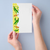 Prospectus 14 Cm X 21,6 Cm Flyer vert Bean Retro Jaune (Poignée)