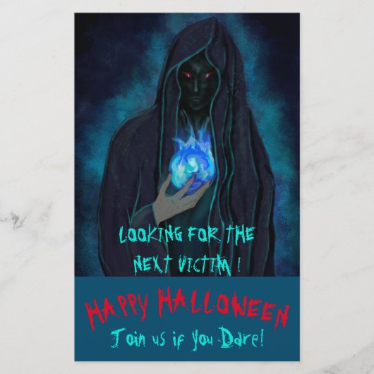 Prospectus 14 Cm X 21,6 Cm Foncé Grim Reaper Halloween Party Invitation Flyer (Devant)