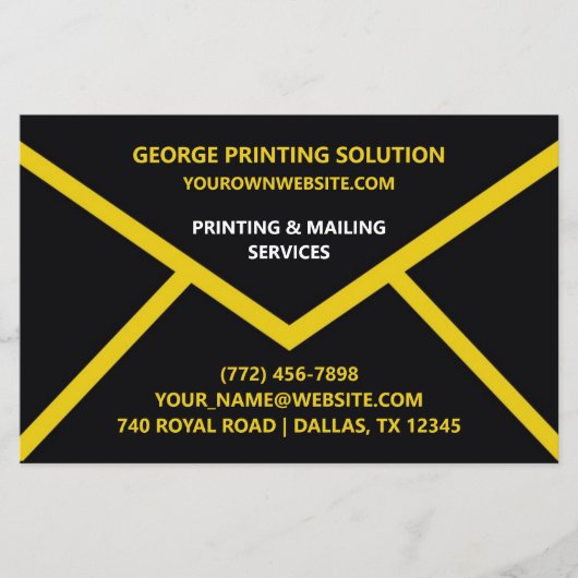 Prospectus 14 Cm X 21,6 Cm Forme d'enveloppe unique (Devant)