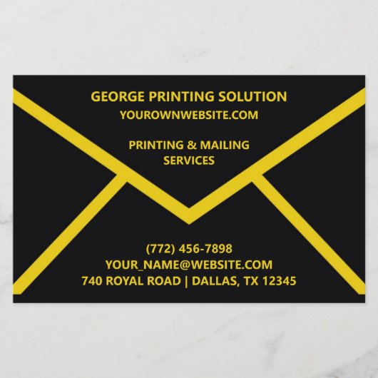 Prospectus 14 Cm X 21,6 Cm Forme d'enveloppe unique (Devant)