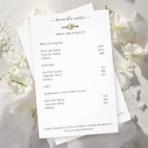 Prospectus 14 Cm X 21,6 Cm Friseur Haarnadel Blumen