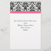 Prospectus 14 Cm X 21,6 Cm Fuchsia victorienne rose et blanc Damas (Dos)