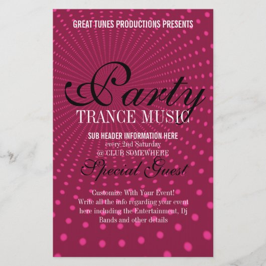 Prospectus 14 Cm X 21,6 Cm Funky Party Music Club Event Flyer (Devant)