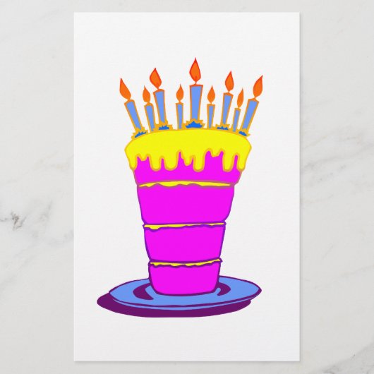 Prospectus 14 Cm X 21,6 Cm Géant gâteau d'anniversaire rose (Devant)