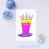 Prospectus 14 Cm X 21,6 Cm Géant gâteau d'anniversaire rose (Simple)