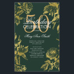 Prospectus 14 Cm X 21,6 Cm Glam Floral 50e Anniversaire Programme Gold Green<br><div class="desc">Design élégant "Programme de fête d'anniversaire" avec arrangement floral en or avec texte personnalisé.</div>