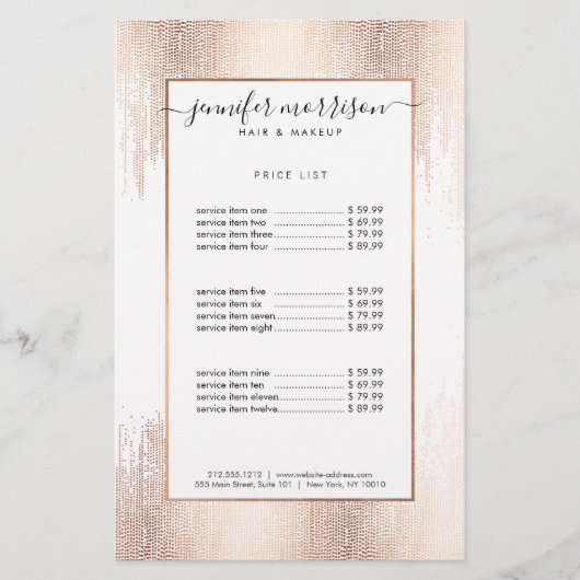 Prospectus 14 Cm X 21,6 Cm Glam Script Rose Gold Confetti Rain Flyer (Devant)