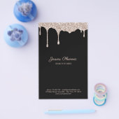 Prospectus 14 Cm X 21,6 Cm Glamour moderne Beige Gold Schwarz Glitter (Simple)