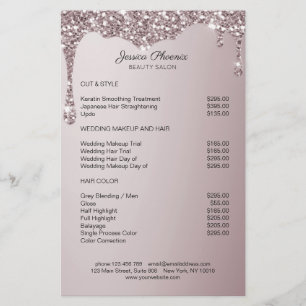 Prospectus 14 Cm X 21,6 Cm Glamour Moderne Rose Gold Paillettes sink