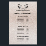 Prospectus 14 Cm X 21,6 Cm Glitter champagne pink EYELASH SALON SERVICE LIST<br><div class="desc">Eyelash Extensions price list a perfect way to show your services and and pricing. Includes four customizable headings and body text fields, and space for your business contact information along the bottom. To adjust layout, enter your text and then use the Customize function to change positioning and font sizes.are perfect...</div>