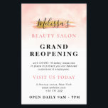 Prospectus 14 Cm X 21,6 Cm GRAND RÉOUVERTURE| salon de beauté doré à la mode<br><div class="desc">Annoncez votre grande réouverture avec ce joli design aux couleurs rose et blanc et au texte noir. le texte peut être personnalisé.</div>