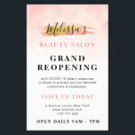 Prospectus 14 Cm X 21,6 Cm GRAND RÉOUVERTURE| salon de beauté doré à la mode<br><div class="desc">Annoncez votre grande réouverture avec ce joli design aux couleurs rose et blanc et au texte noir. le texte peut être personnalisé.</div>