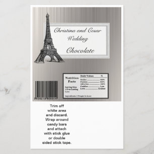 Prospectus 14 Cm X 21,6 Cm Grand Wrapper bar Hershey Tour Eiffel noir