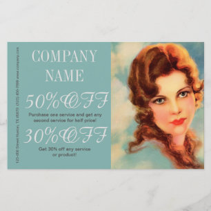 Prospectus 14 Cm X 21,6 Cm grande gatsby fille salon de beauté maquillage coi