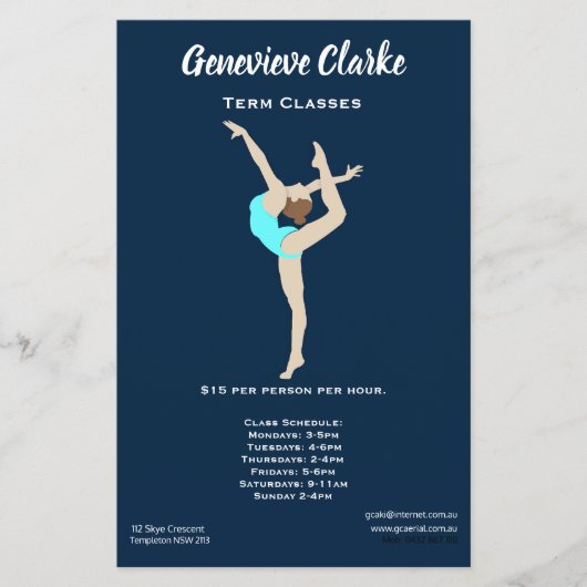 Prospectus 14 Cm X 21,6 Cm Gymnaste féminine (Devant)