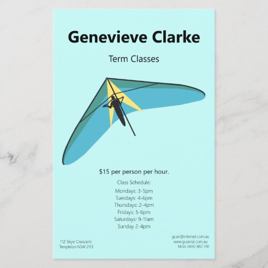 Prospectus 14 Cm X 21,6 Cm Hang Gliding (Devant)