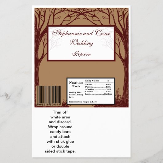Prospectus 14 Cm X 21,6 Cm Hershey's Large Bar Wrapper Autumn Tree (Devant)