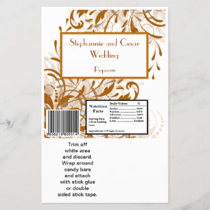 Prospectus 14 Cm X 21,6 Cm Hershey's Large Bar Wrapper Damask Automne