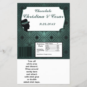 Prospectus 14 Cm X 21,6 Cm Hershey's Large Bar Wrapper Damask Turquoise Coupl