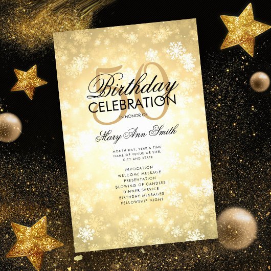 Prospectus 14 Cm X 21,6 Cm Hiver 50e anniversaire Programme Gold Wonderland M